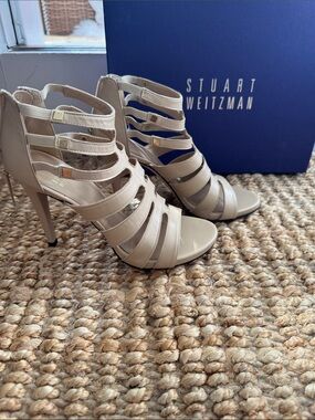 Stuart Weitzman Outing Buff Leather Gladiator Sandals Size 6
